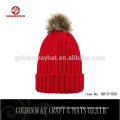 Fashion red winter hats with pom poms